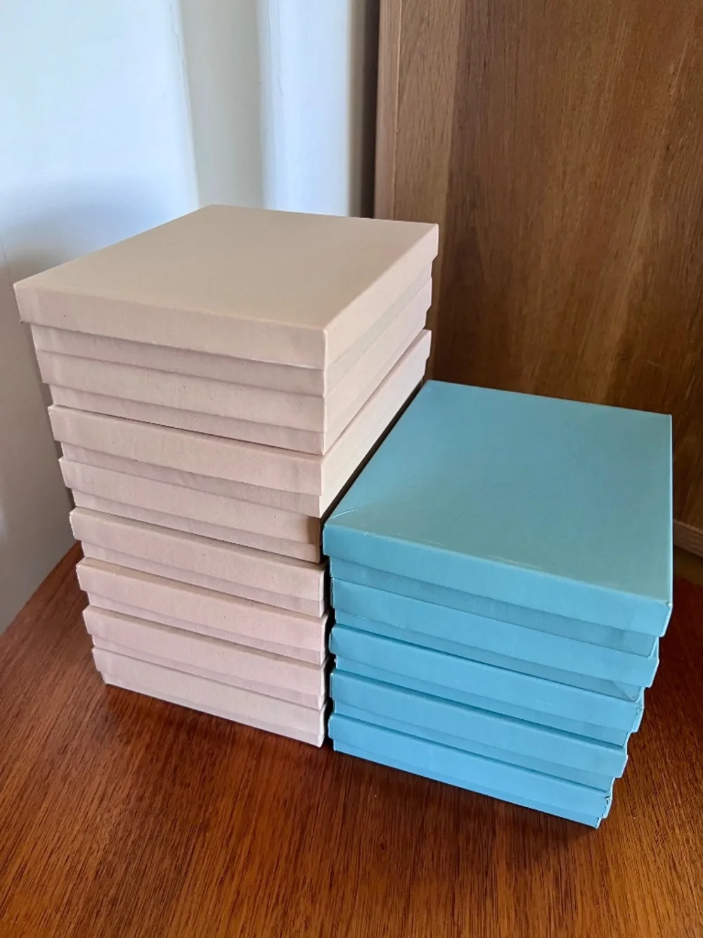Qty 13 Brown & Aqua Cotton-Filled Jewelry Gift Boxes 5